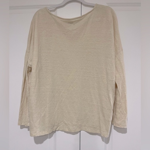 J.Crew NWOT 💯% linen long sleeve Tee sz XL - Picture 2 of 4